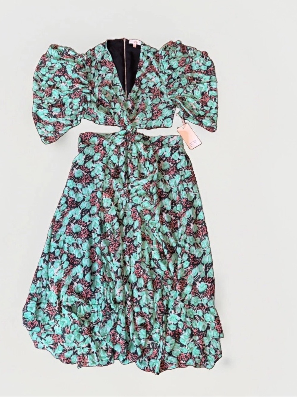 Rosevelvet Mint Floral Dress - Size M    Style #RVD1975 NWT